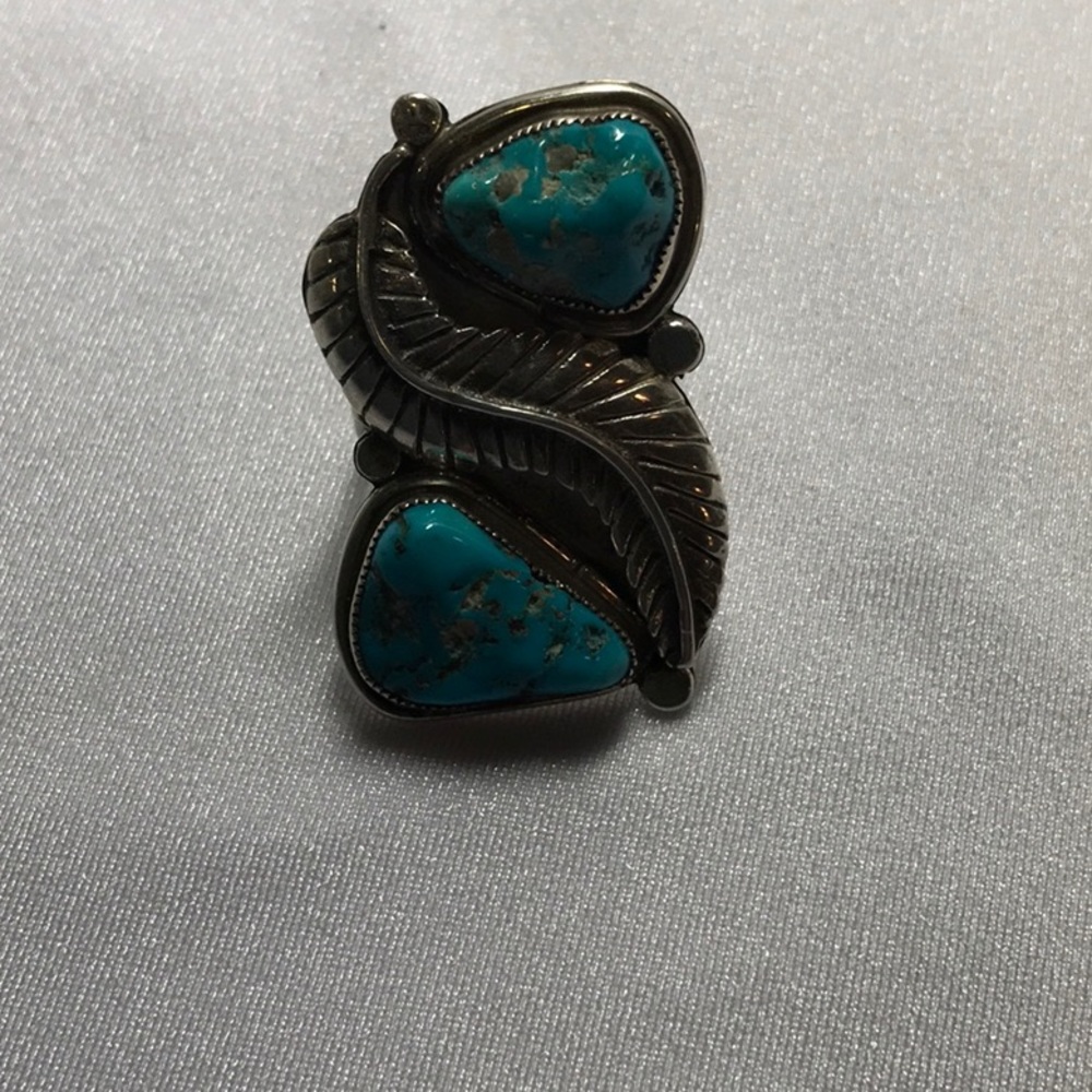 Custom Sterling Silver Turquoise Ring - image 1
